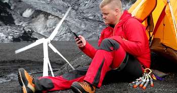 Trinity portable wind turbine for charging devices
