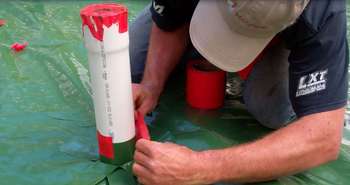 Radon Mitigation - Installing a radon evacuation stack in a slab floor