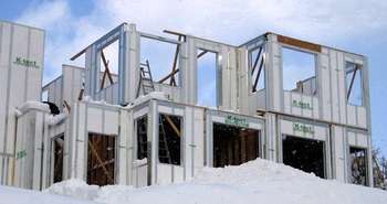 A building made from foam and steel structural insulated pane