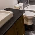 Slate tile installation in bathrooom