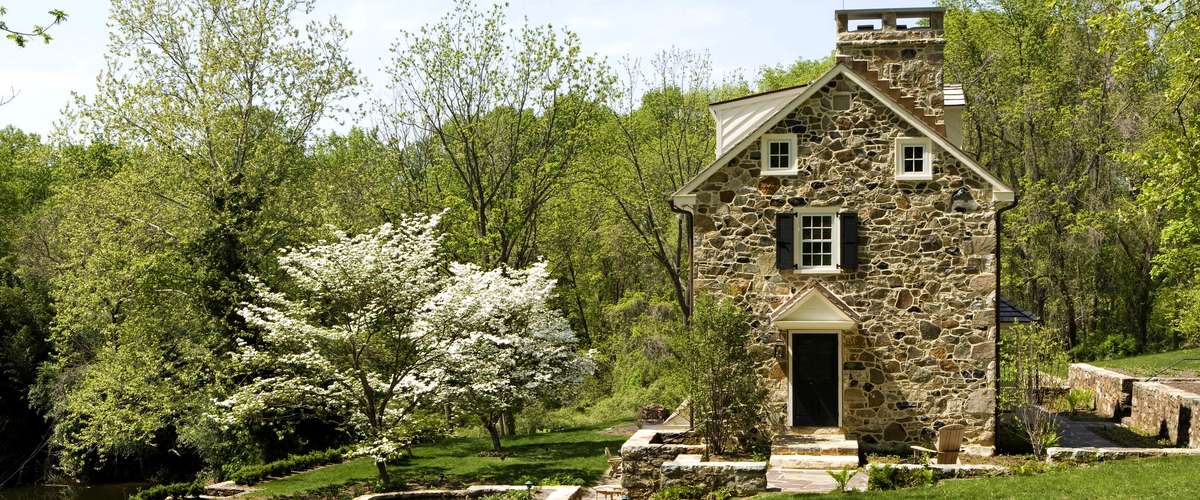 Restored stone farm house with efficient heating