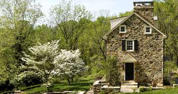 Restored stone farm house with efficient heating