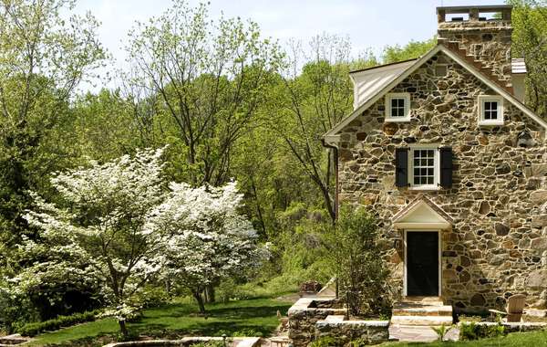 Restored stone farm house with efficient heating