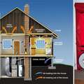 Problem areas of air leakage in a home and blower door test being cond
