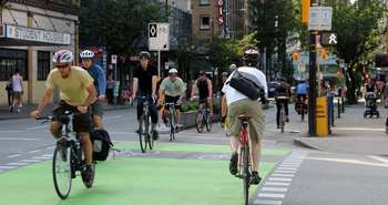Bike lanes in Downtown Vancouver