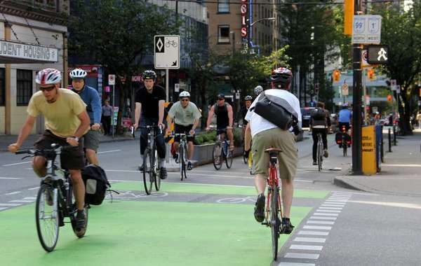 Bike lanes in Downtown Vancouver