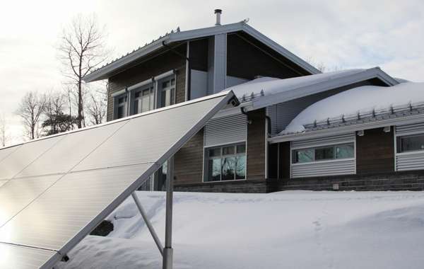 Solar panels power the Kenogami House in Saguenay, Quebec
