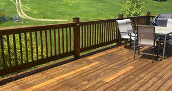 Freshly Stained Cedar Wood Deck after Renovating old Decking to Look Like New