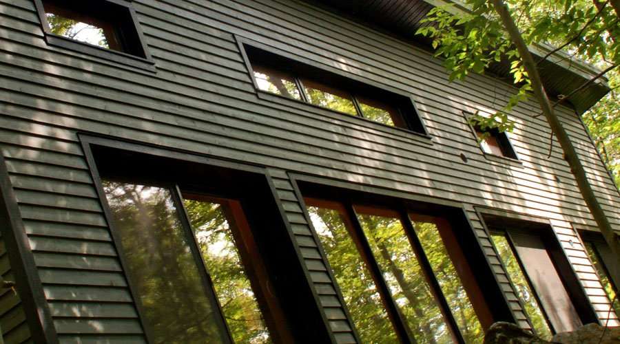 Wood frame triple-glazed, argon-filled windows in the Ecohome Demo House
