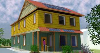 Artistic rendition of the 2000 square foot sustainable home being buil