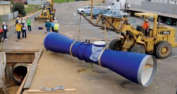 the installation of a LucidPipe power generator via Lucid Energy