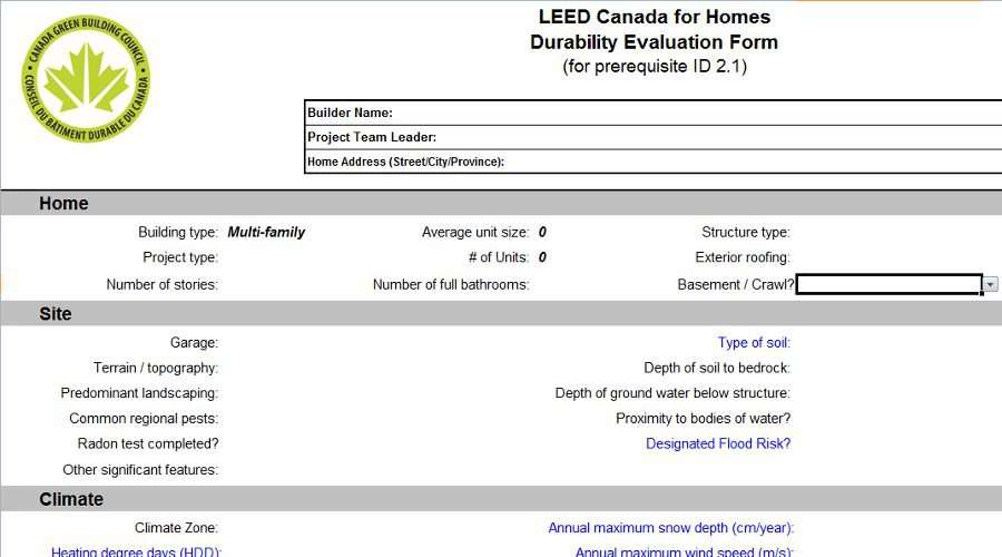 Durability Risk Evaluation Form