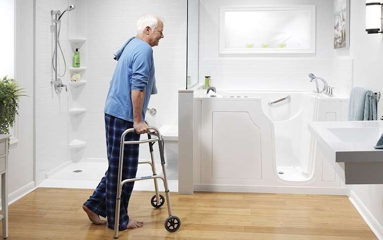 Age in place bathroom renovation ideas to provide safe easy access for seniors