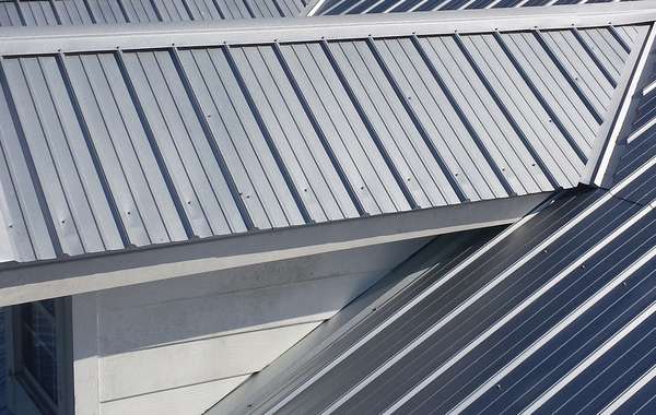 Metal roof with solar panels