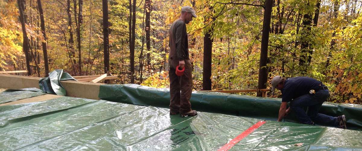 Radon sub-slab 10mil vapor barrier and radon barrier