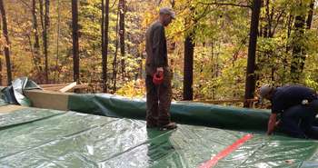 Radon sub-slab 10mil vapor barrier and radon barrier