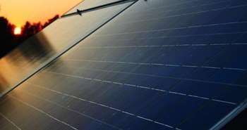 Solar Panel and the Sunset