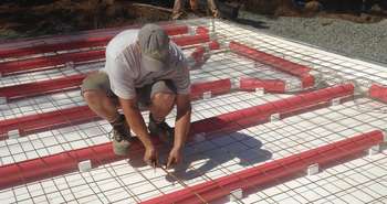 Insulated Radiant Floor ICF Foam Forms Heated with Air