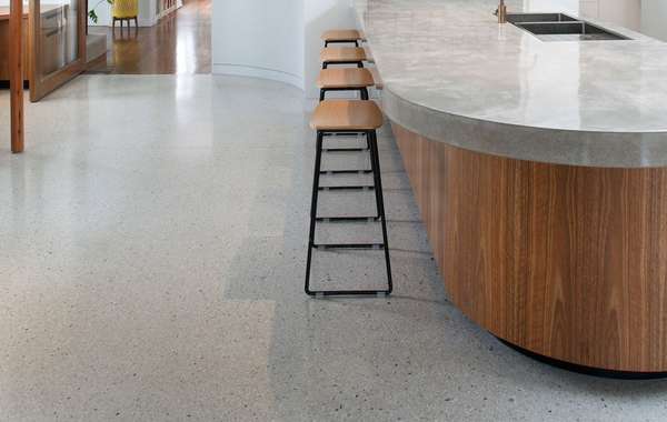 Polished concrete floors and counters