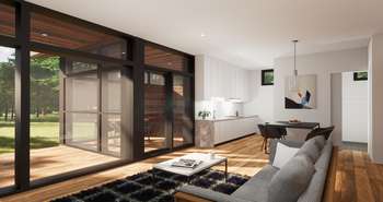 Affordable green prefab homes - contemporary rancher style - Abri 1850 BV