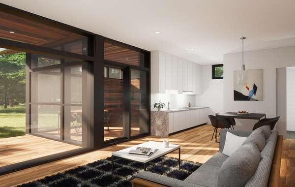 Affordable green prefab homes - contemporary rancher style - Abri 1850 BV