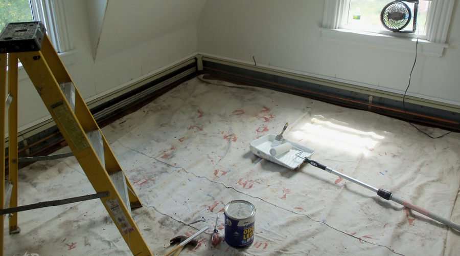 Vapor retarder latex primer instead of polyethylene sheet