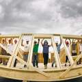 Habitat workers raise a wall at the the Red River Ex June 2011