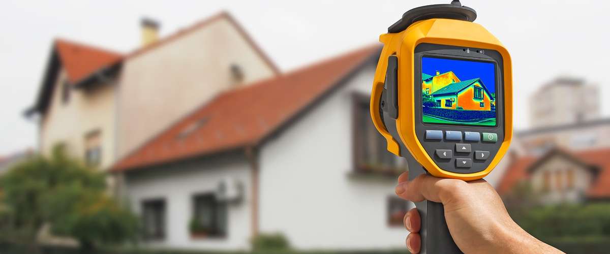 Thermal image showing where home heat loss is occurring.