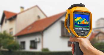 Thermal image showing where home heat loss is occurring.