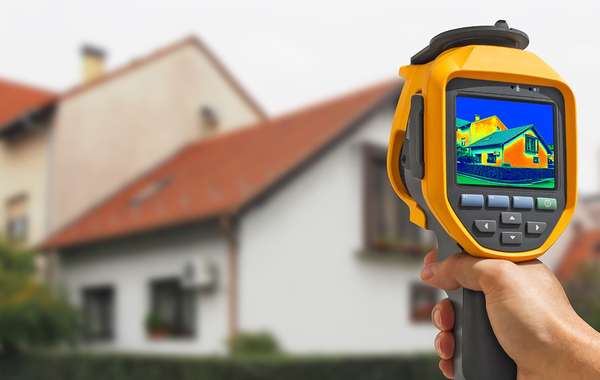 Thermal image showing where home heat loss is occurring.