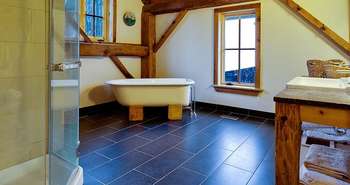 Radiant floor heat in a bathroom