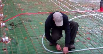 Radiant floor tube installation
