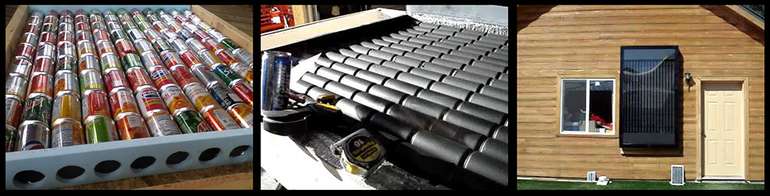 Passive Solar Heaters can be made from Pop Cans by DIY'ers