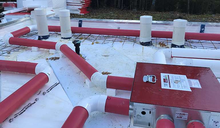 Building a frost protected shallow foundation (FPSF) with radiant heat