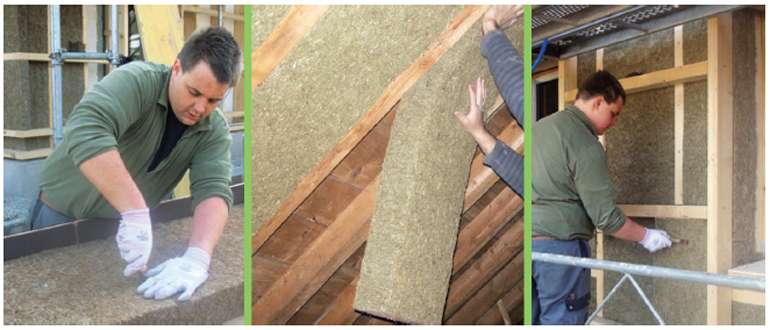 Gramitherm natural grass insulation batts and rigid boards