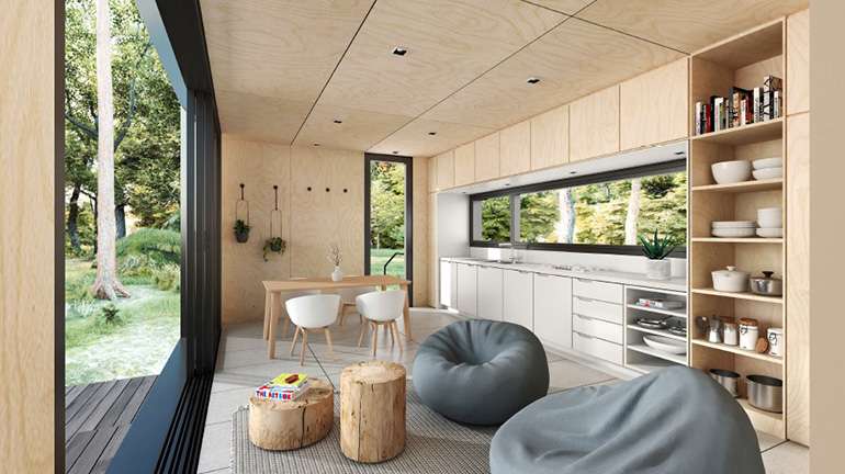 Le Refuge tiny house prefab kit home is LEED for Homes ready
