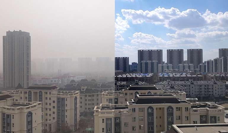 Comparison of Los Angeles smog in 2020 during stay at home pandemic shutdown