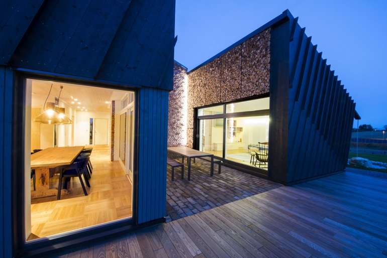 Gabion walls in a home