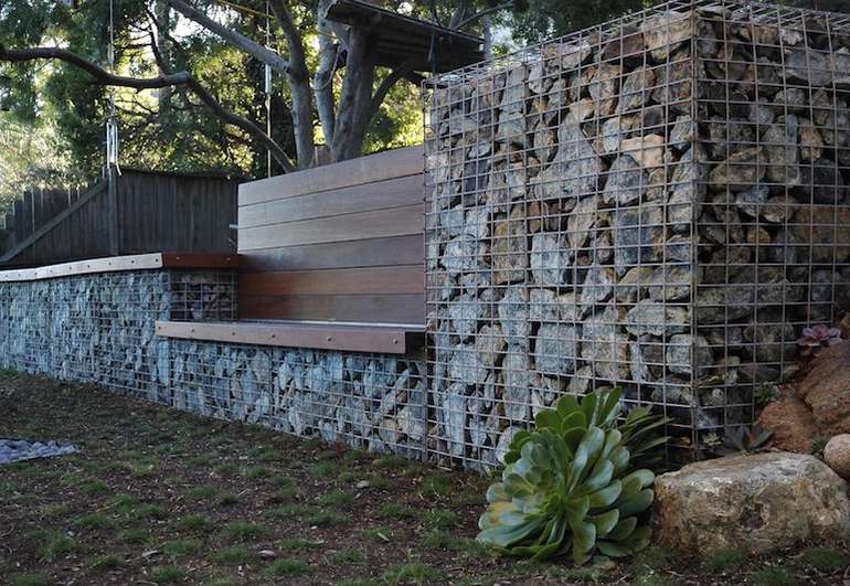 Gabion wall exterior design furniture