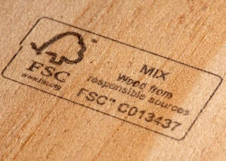 Wood with an FSC logo ensures it comes from sustainably managed forests