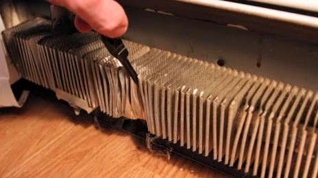 Aligning the fins in a baseboard heater can help stop clicking noises
