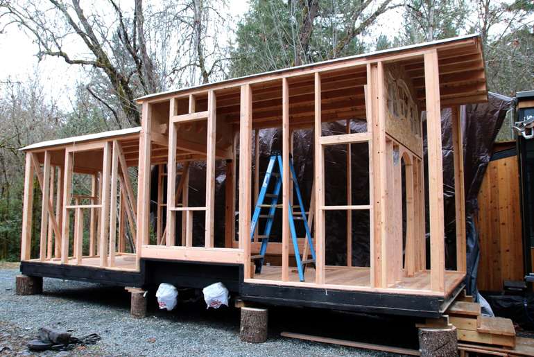 A Tiny Home under construction