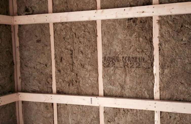 Rockwool Mineral Wool insulation batts in a wood wall structure