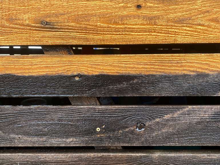 Restoring old cedar deck boards to look like new - before and after picture