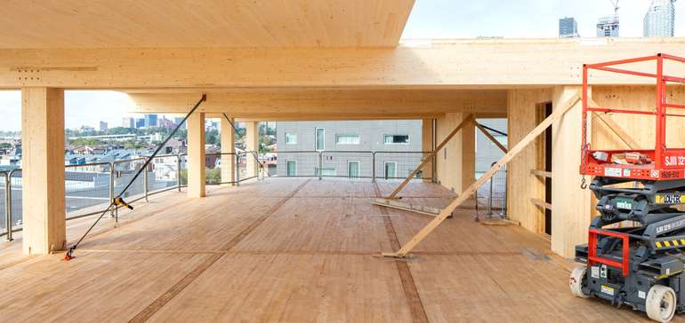 CLT wood frame construction in residential midrise buildings Canada