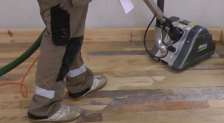 When refinishing hardwood floors some people say to sand diagonally, but not us...