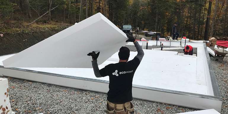 Raft slabs have no footings, spreads the weight over the entire surface and is better than a basement in our opinion