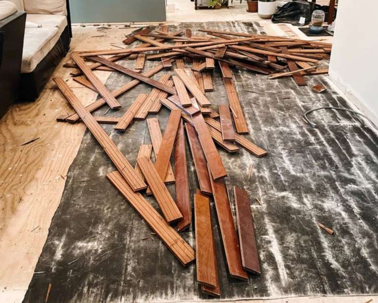 removing flooring carefully allows for it to be reused