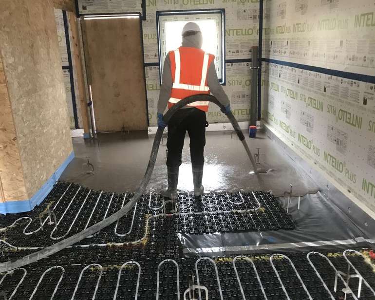 water proofing screeding with under floor heat