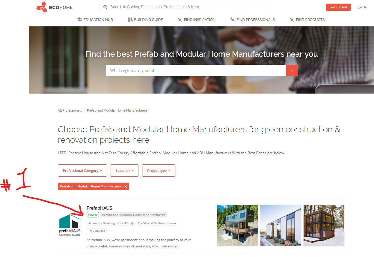 Get a top listing in the Ecohome directory with an ECO+ Accreditation